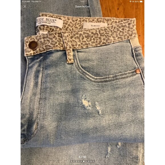 Judy Blue Jeans Size 11/30 H/R Slim Fit Ankle Stretchy Leopard/Camo Jungle - Picture 6 of 10